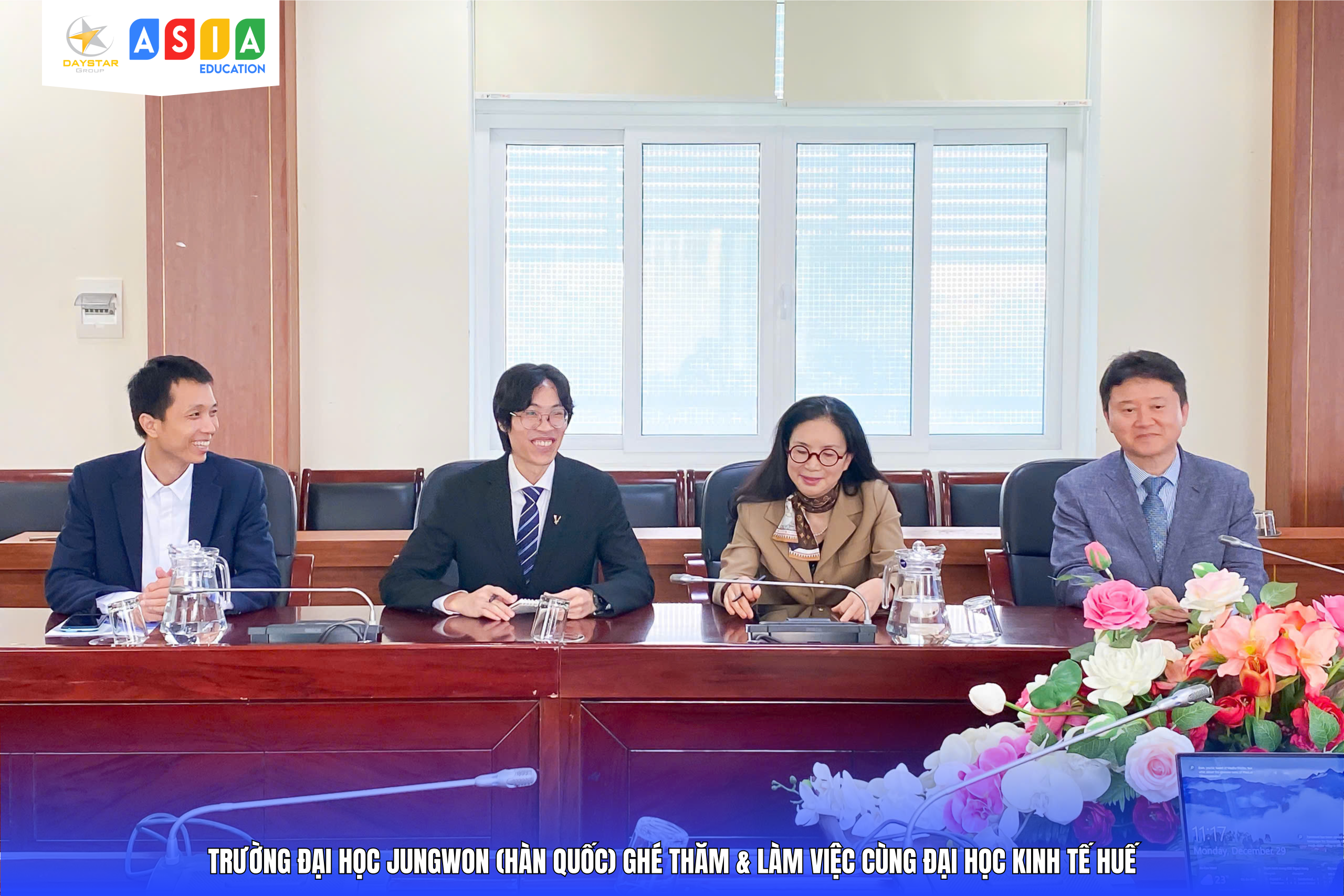ASIA EDUCATION (DAYSTAR GROUP) PHỐI HỢP ĐẠI HỌC JUNGWON (HÀN QUỐC) THĂM VÀ LÀM VIỆC TẠI ĐẠI HỌC KINH TẾ HUẾ