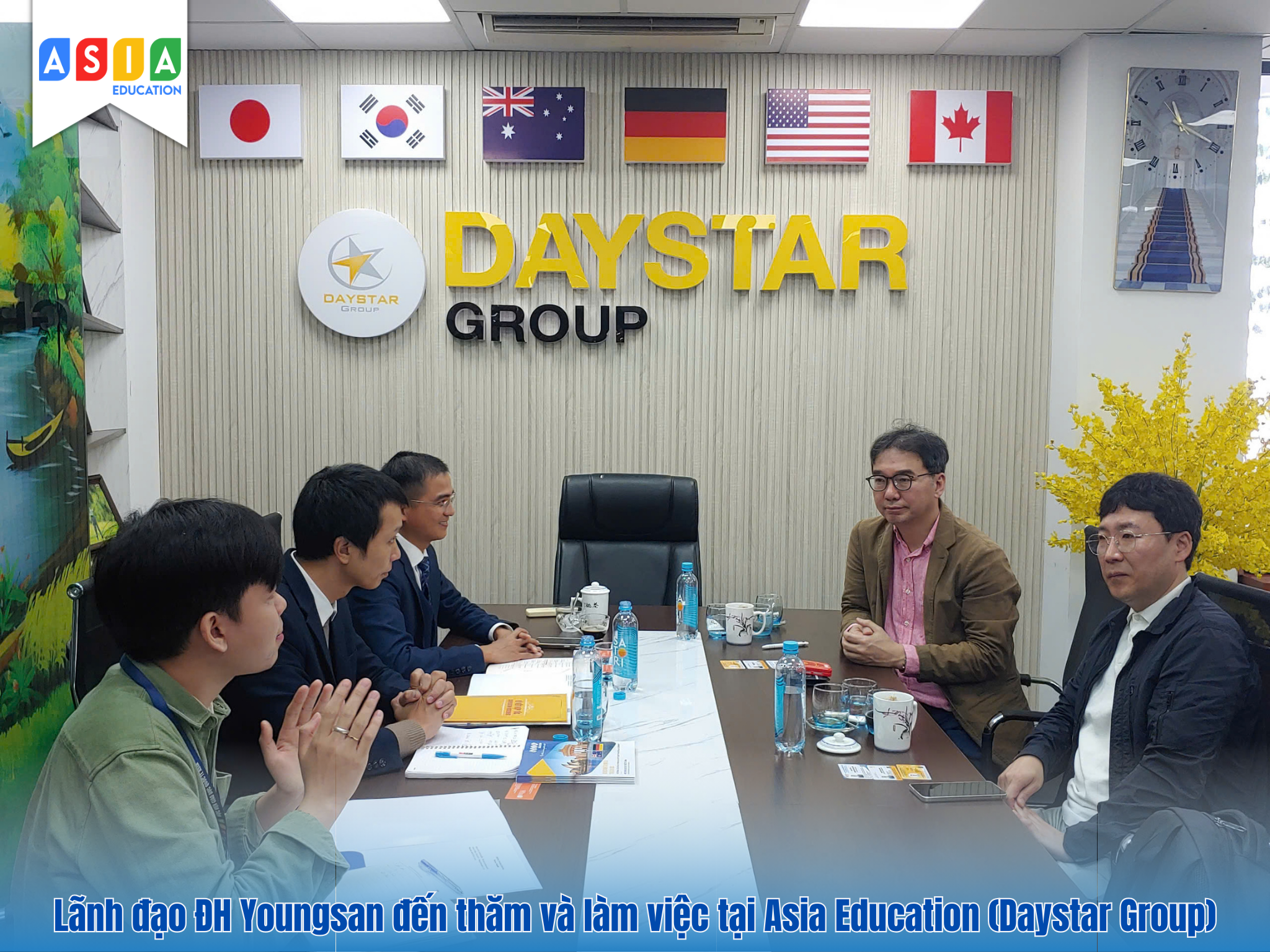 Ban Lãnh đạo Đại học Youngsan ghé thăm và làm việc tại Asia Education 