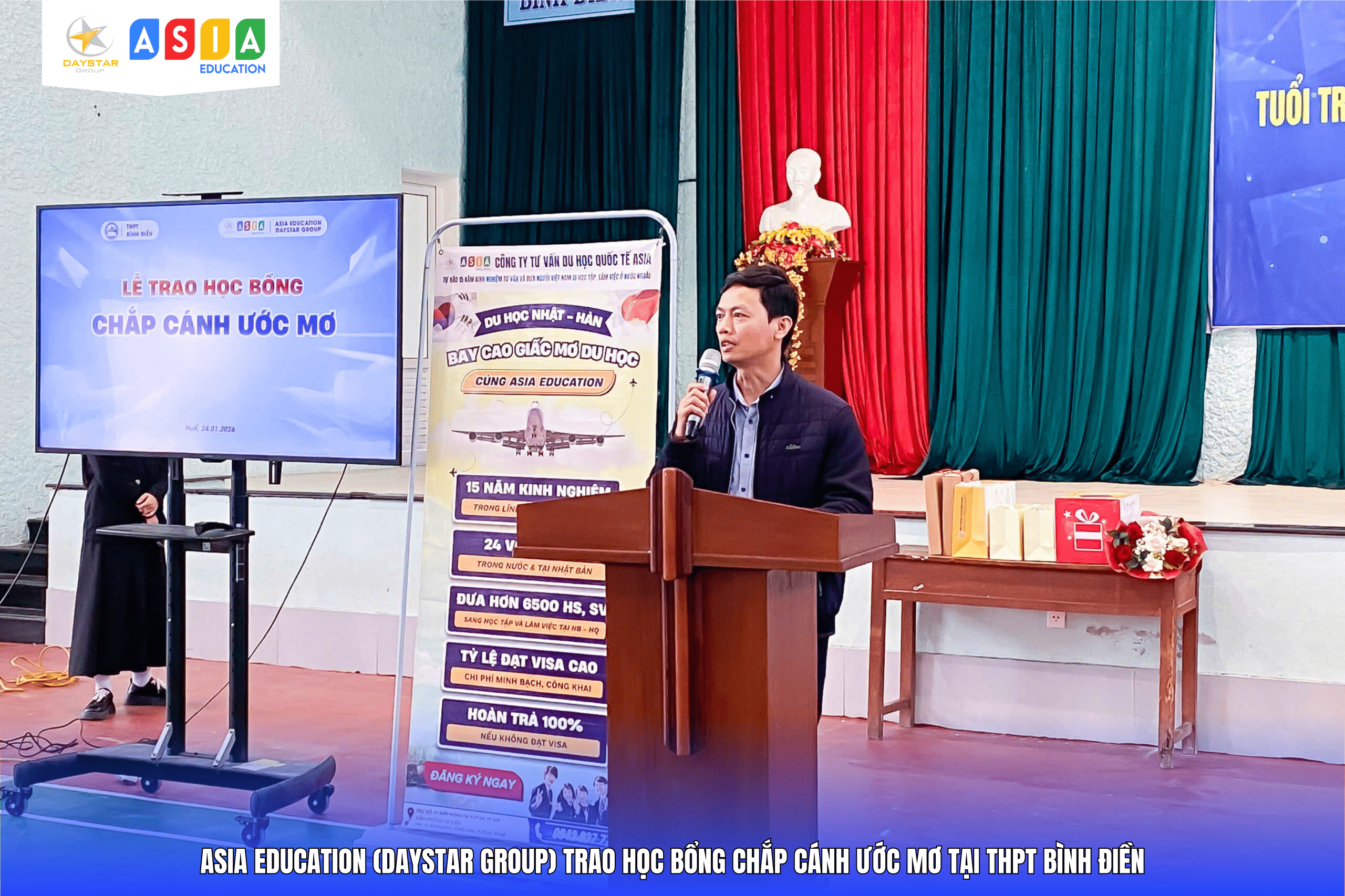 LỄ TRAO HỌC BỔNG “CHẮP CÁNH ƯỚC MƠ” TẠI THPT BÌNH ĐIỀN