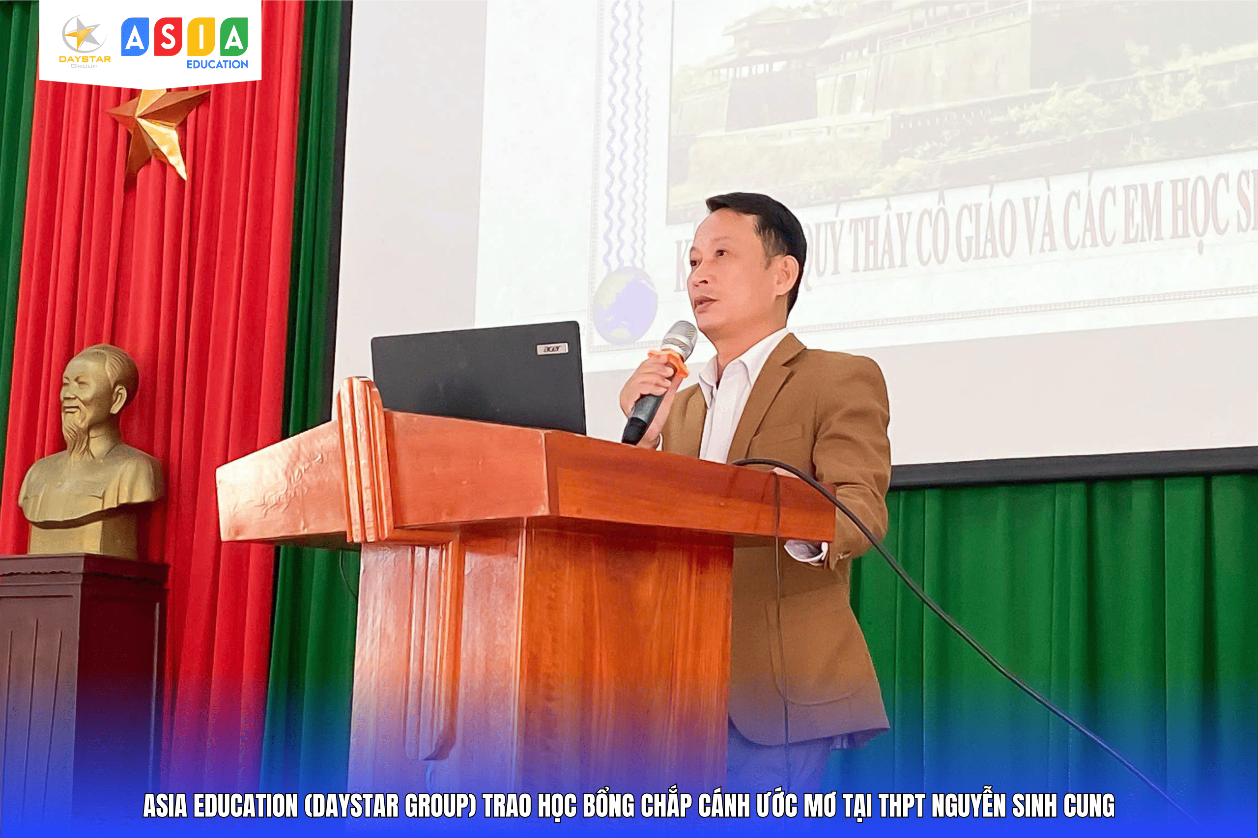 LỄ TRAO HỌC BỔNG “CHẮP CÁNH ƯỚC MƠ” TẠI THPT NGUYỄN SINH CUNG