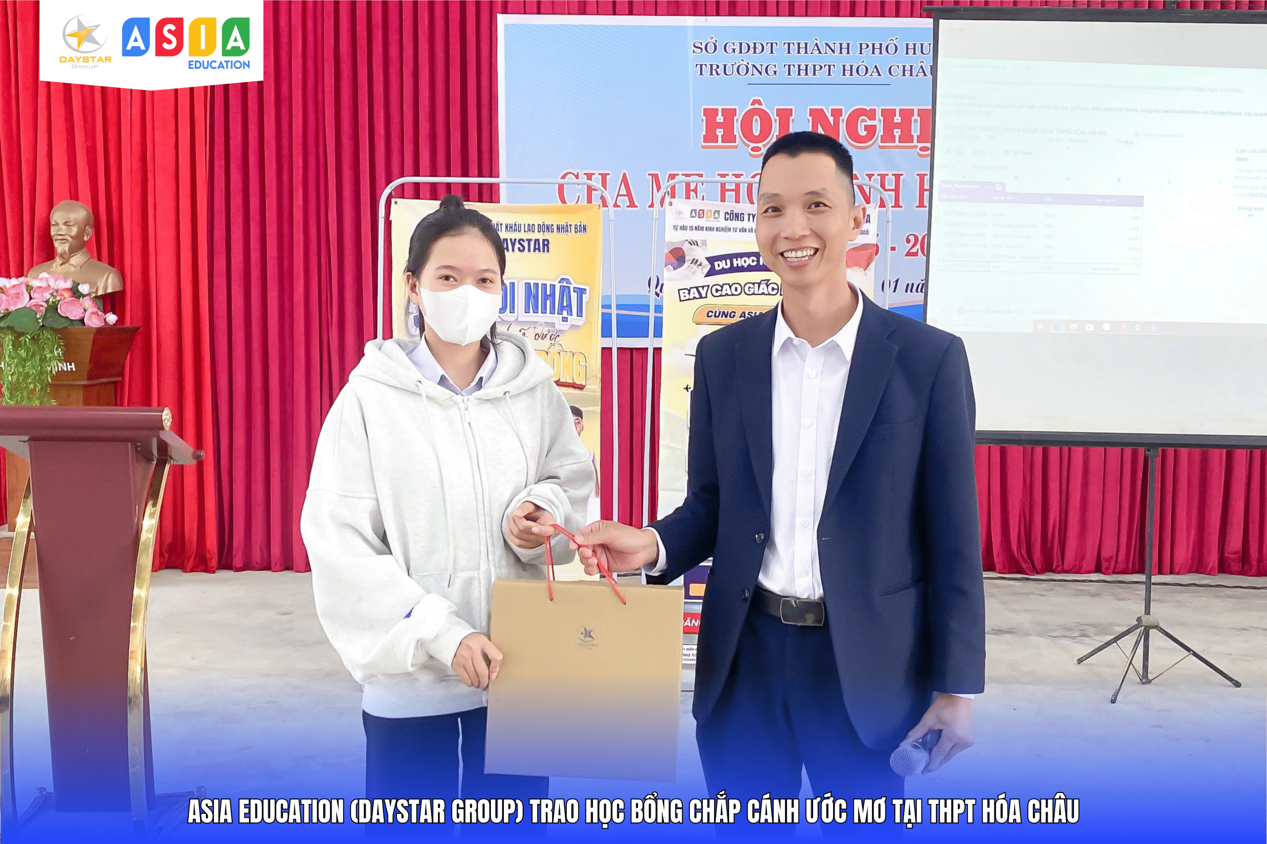 LỄ TRAO HỌC BỔNG “CHẮP CÁNH ƯỚC MƠ” TẠI THPT HÓA CHÂU