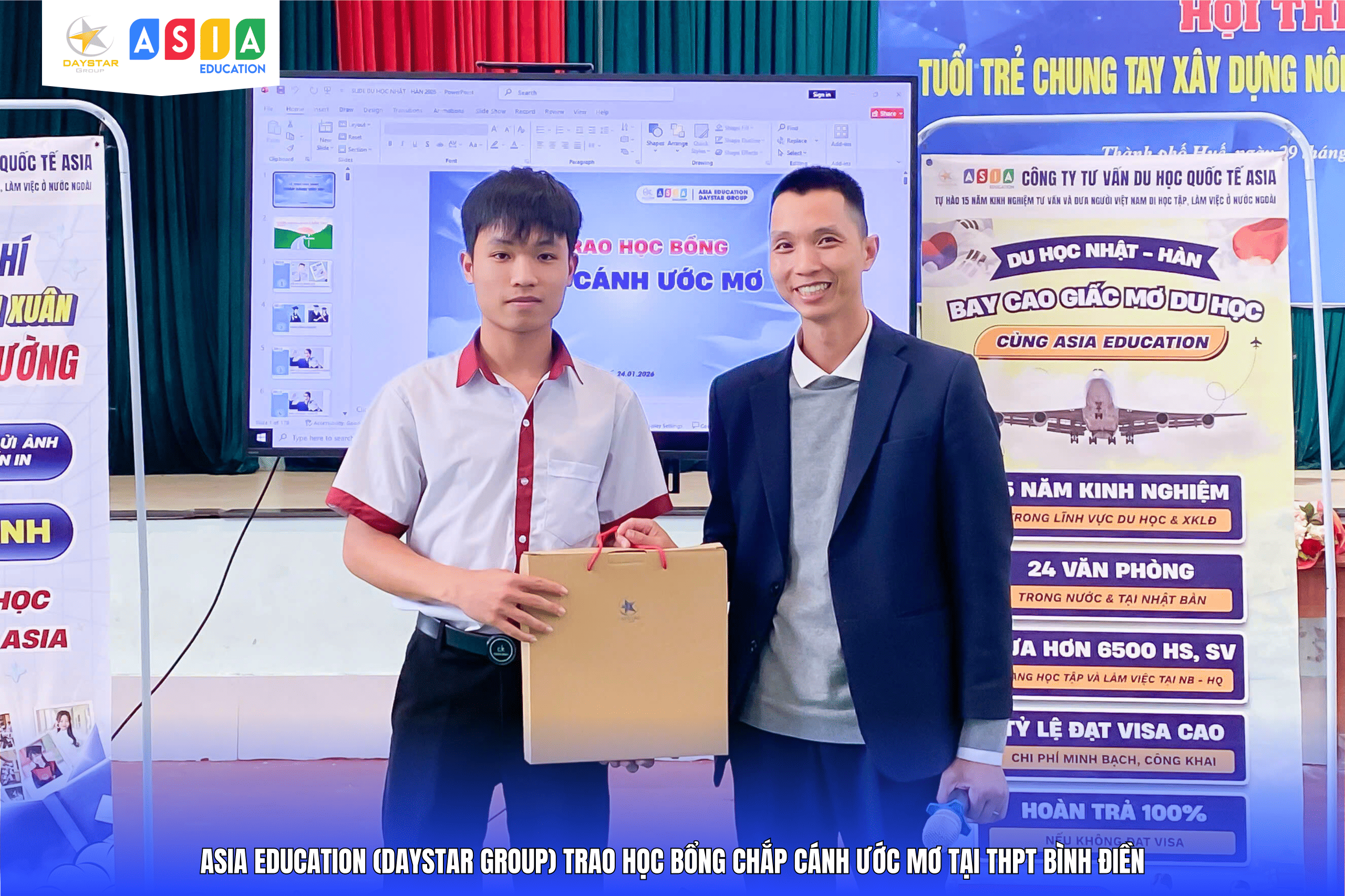 LỄ TRAO HỌC BỔNG “CHẮP CÁNH ƯỚC MƠ” TẠI THPT BÌNH ĐIỀN