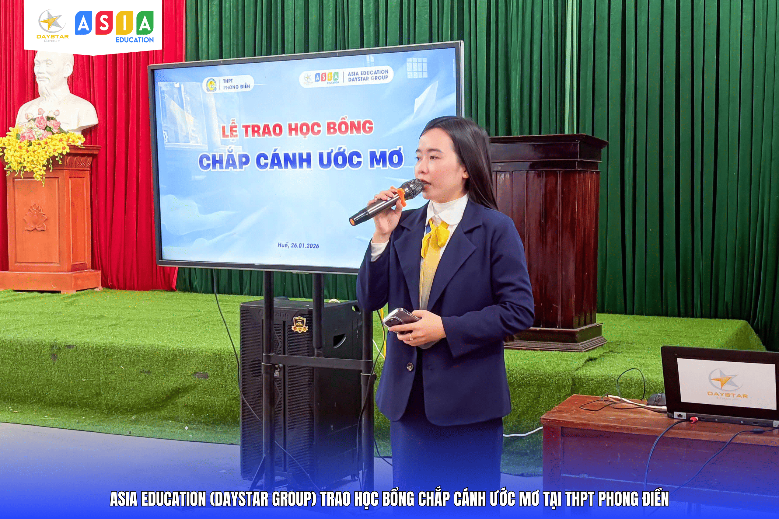 LỄ TRAO HỌC BỔNG “CHẮP CÁNH ƯỚC MƠ” TẠI THPT PHONG ĐIỀN