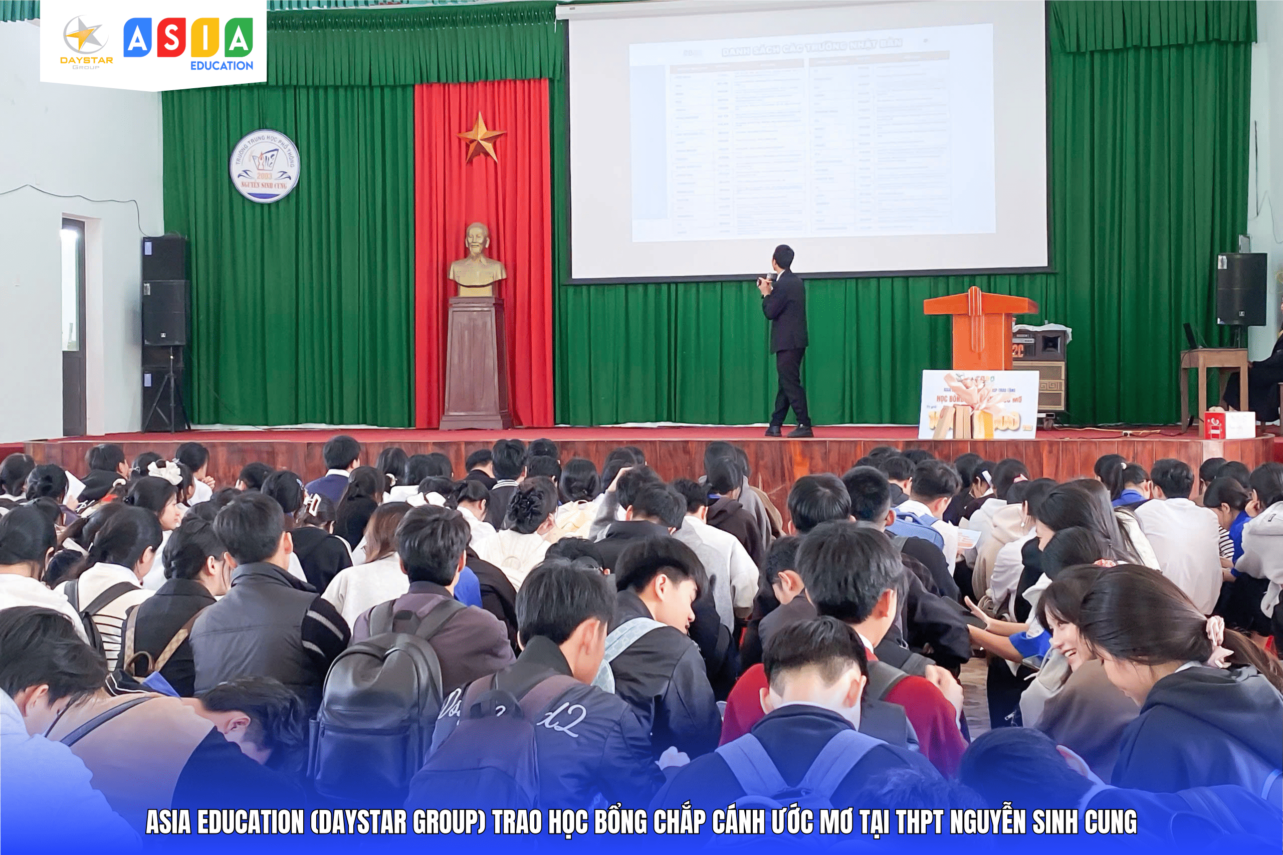 LỄ TRAO HỌC BỔNG “CHẮP CÁNH ƯỚC MƠ” TẠI THPT NGUYỄN SINH CUNG