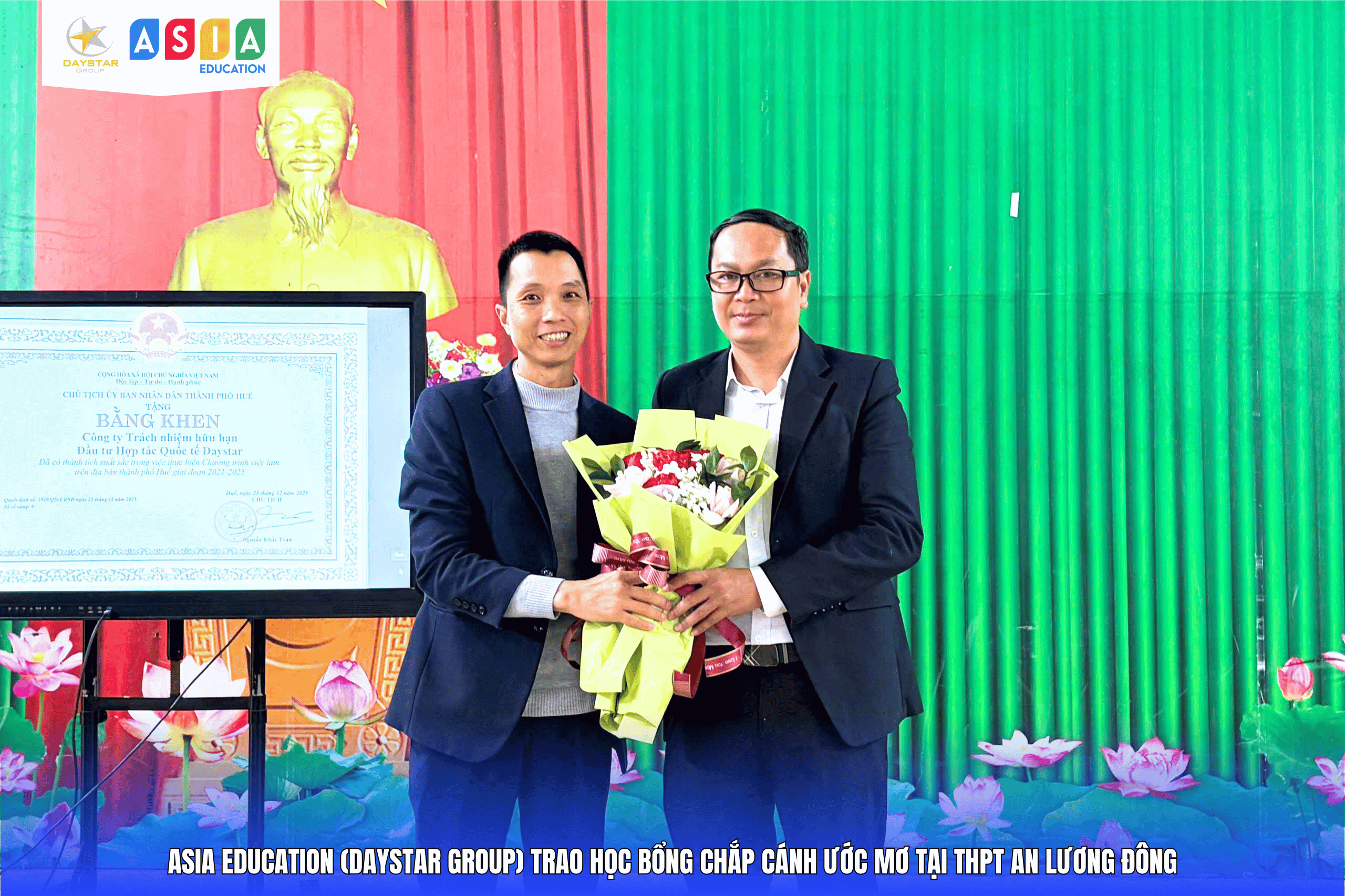 LỄ TRAO HỌC BỔNG “CHẮP CÁNH ƯỚC MƠ” TẠI THPT AN LƯƠNG ĐÔNG