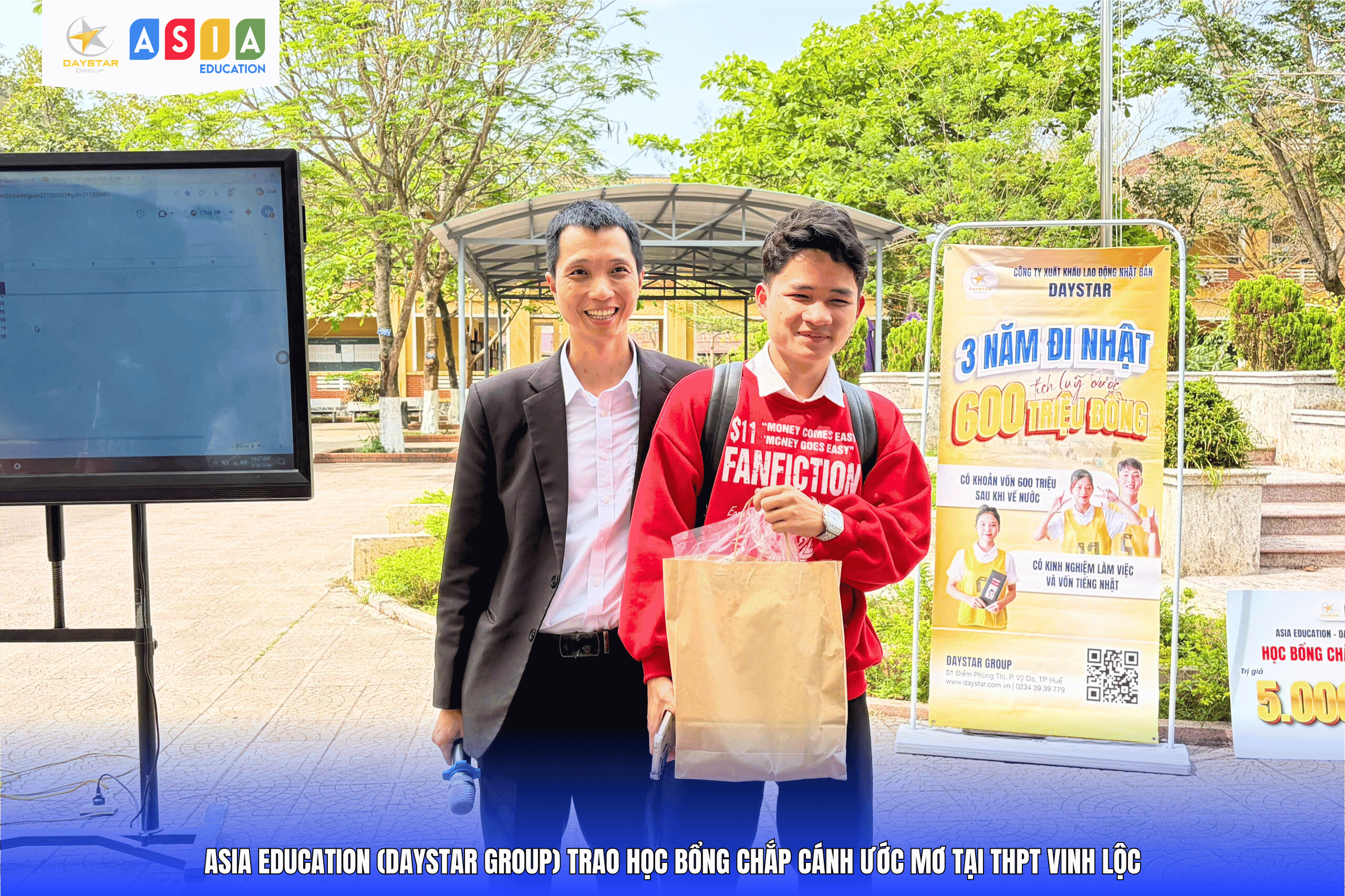 asia education (daystar group) trao học bổng chắp cánh ước mơ tại thpt vinh lộc