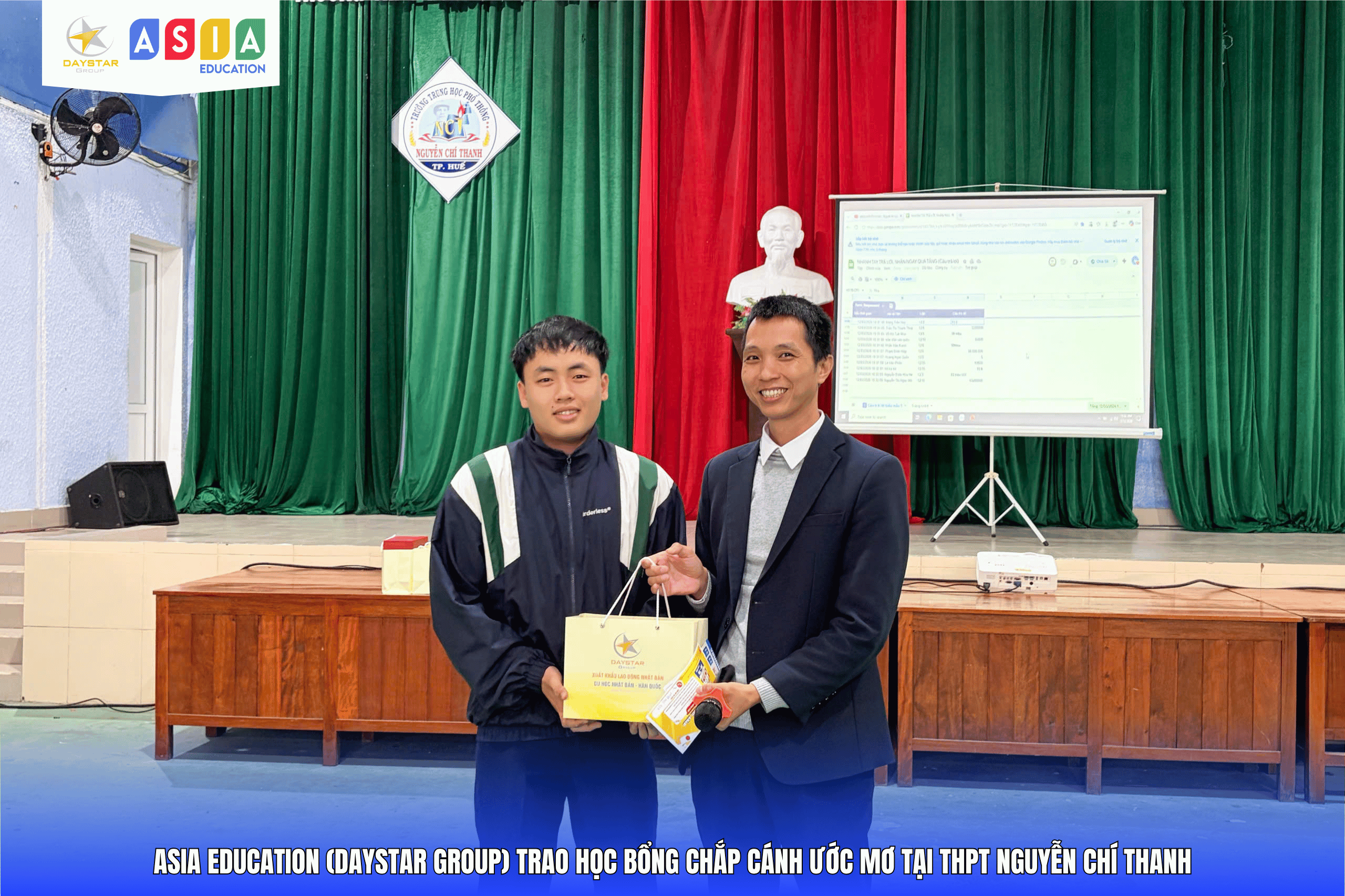 LỄ TRAO HỌC BỔNG “CHẮP CÁNH ƯỚC MƠ” TẠI THPT NGUYỄN CHÍ THANH