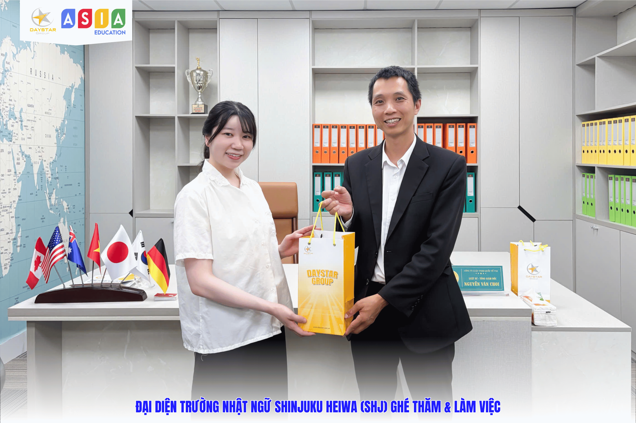 CHÀO ĐÓN ĐẠI DIỆN TRƯỜNG NHẬT NGỮ SHINJUKU HEIWA (SHJ) GHÉ THĂM & LÀM VIỆC