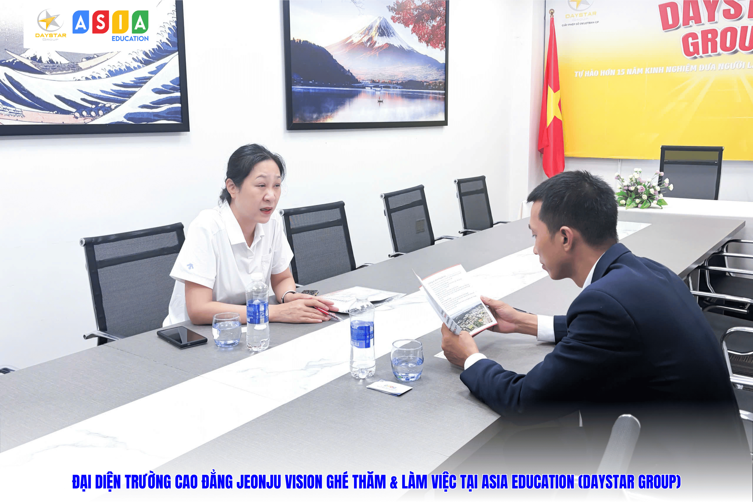 ĐẠI DIỆN TRƯỜNG CAO ĐẲNG JEONJU VISION GHÉ THĂM & LÀM VIỆC TẠI ASIA EDUCATION (DAYSTAR GROUP)