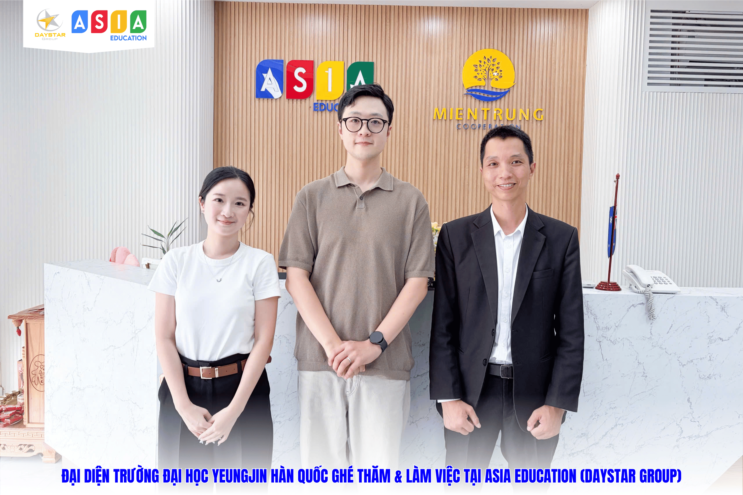 ĐẠI DIỆN TRƯỜNG ĐẠI HỌC YEUNGJIN HÀN QUỐC GHÉ THĂM & LÀM VIỆC TẠI ASIA EDUCATION (DAYSTAR GROUP)