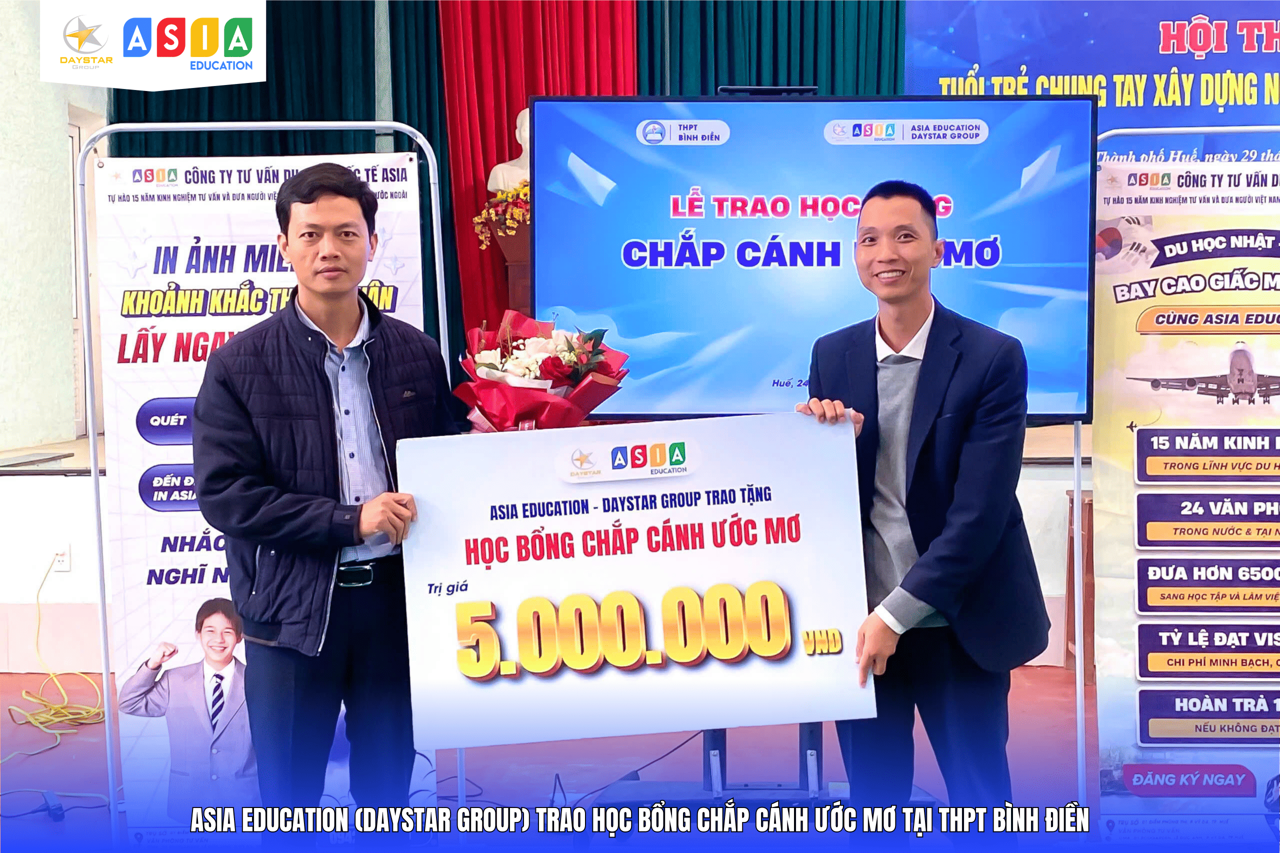 LỄ TRAO HỌC BỔNG “CHẮP CÁNH ƯỚC MƠ” TẠI THPT BÌNH ĐIỀN